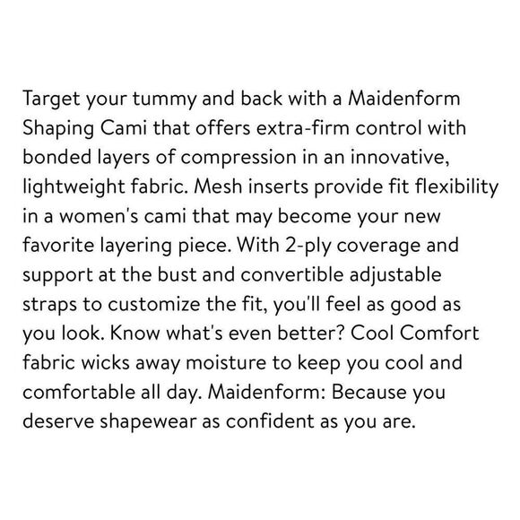 Maidenform Shapewear 3X Modern Sculpts Cami Cool Comfort Ultra Firm Flexees NWT - Picture 7 of 13